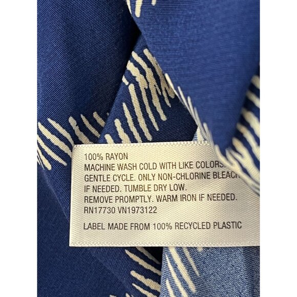 Ava & Viv Blue White Windowpane Midi A-Line Skirt Plus 2X - Picture 3 of 13